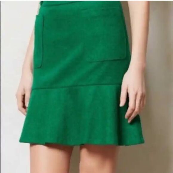 Anthropologie Dresses & Skirts - Anthropologie | Maeve | Green Wool Blend Skirt | 4